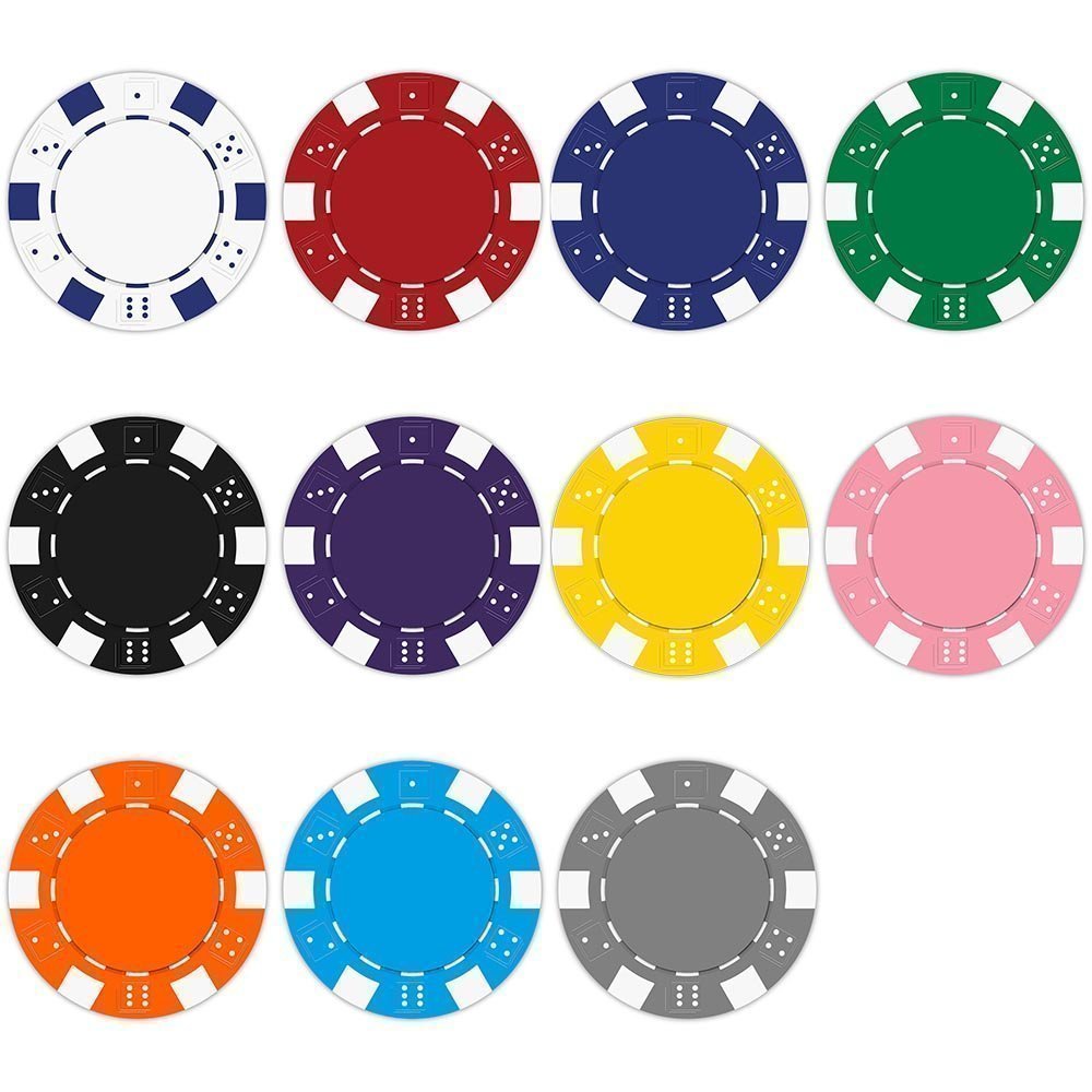 Dice Mould Poker Chips with Customisable colour and logo inlay