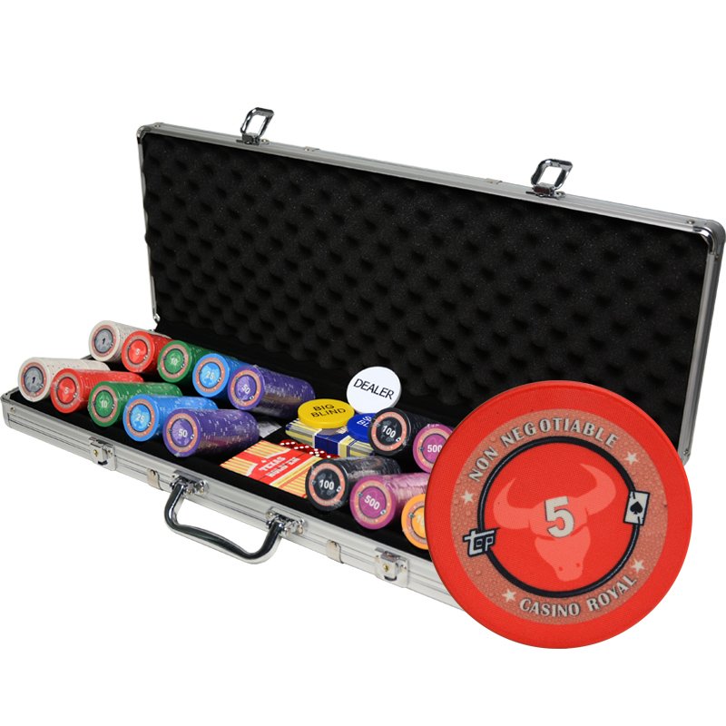 High Quality Clay Poker Chips Set with Black Round Corner Aluminium Case chips set