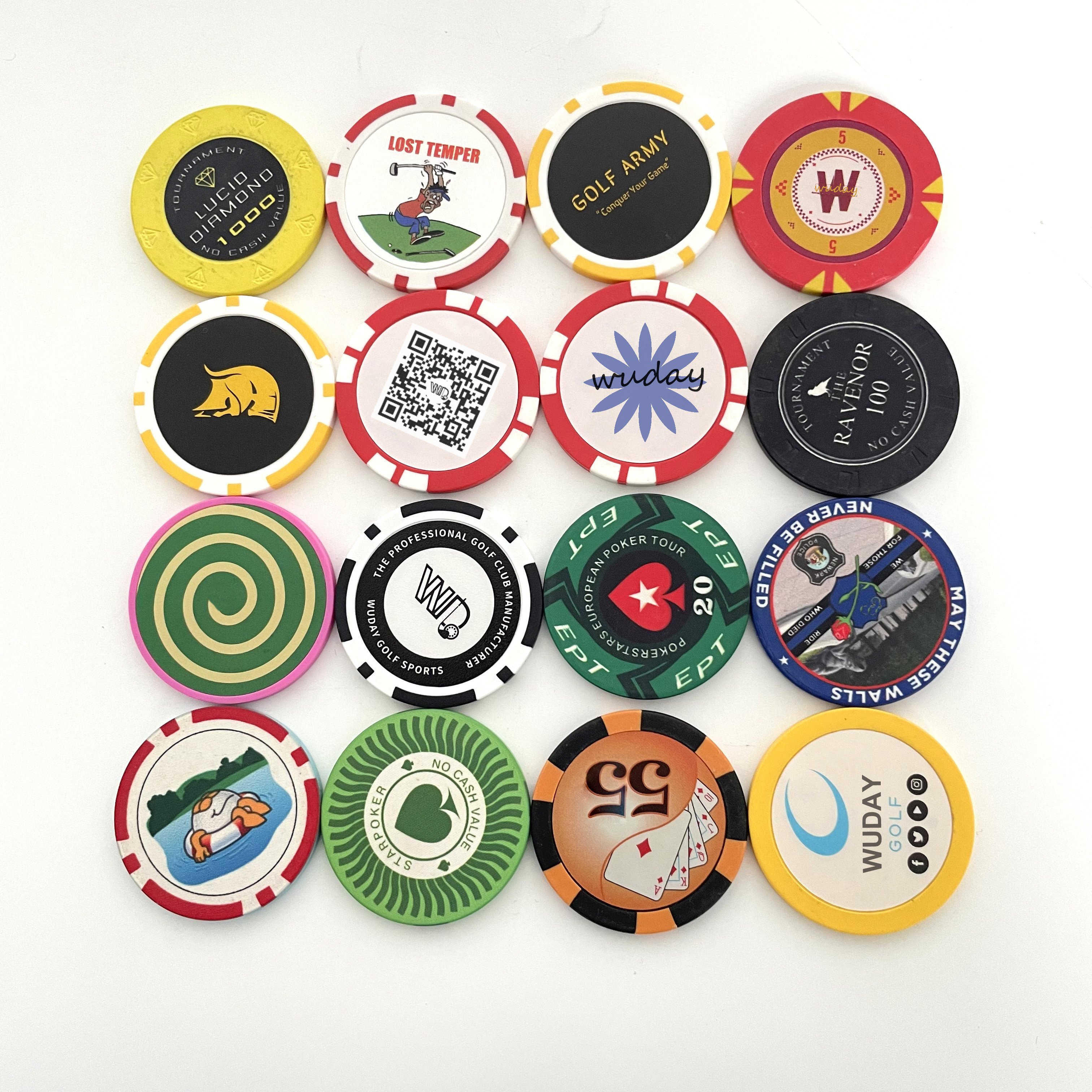 Wholesale Golf Products Custom Poker Chips Golf Ball Marker For Casino Entertainment
