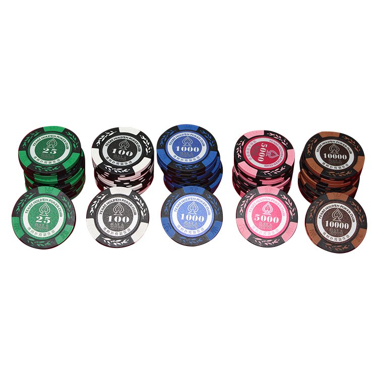 Customizable Clay Poker Chips Casino Royal Crown Chip With Value Stickers For Poker Club Game