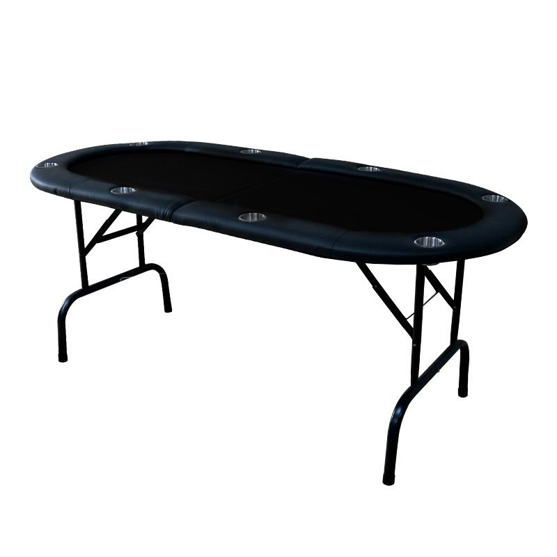 Texas Hold 'em Poker/Casino Game Table With Leather Cushioned Rail 10 Player Folding Gambling Table