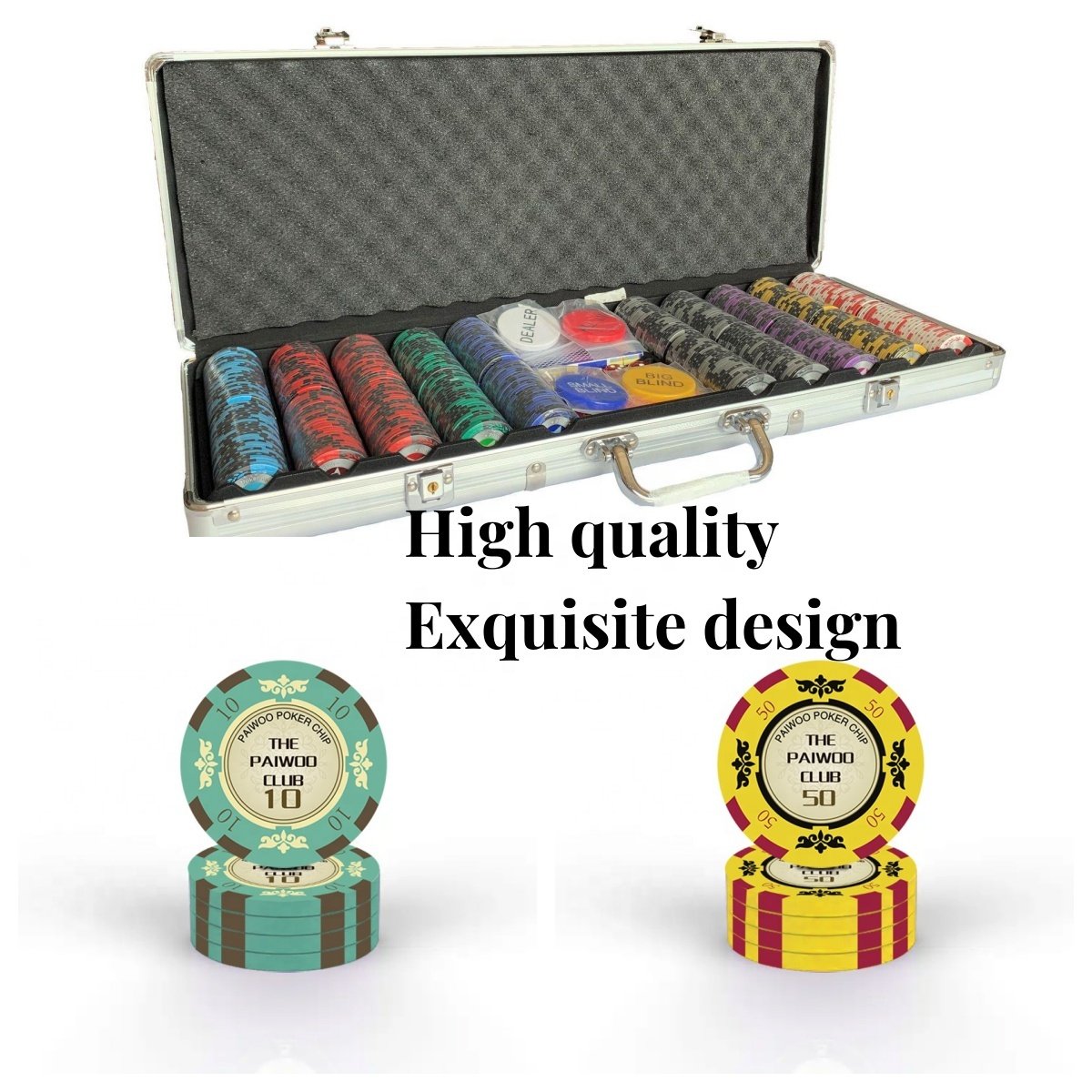CASINO GRADE POKER CHIPS SET 500PCS