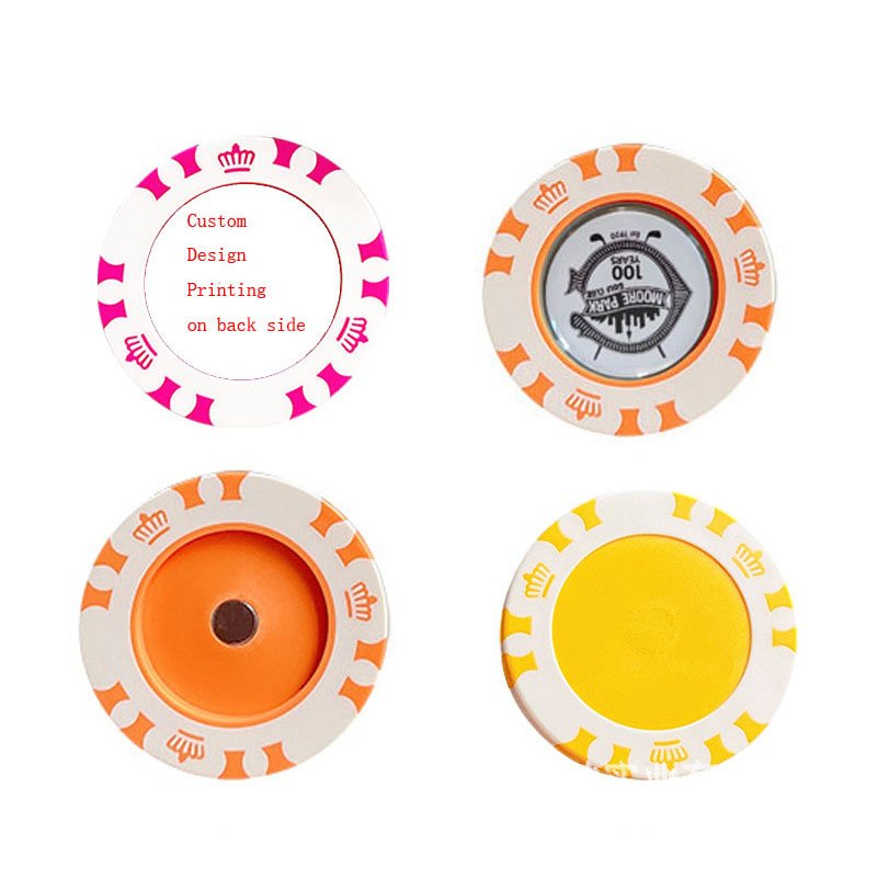 custom 40mm magnet poker chip with customized golf ball marker