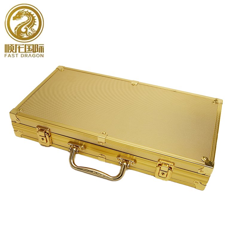 300 500 golden aluminum case for 40 43mm poker chips set box for storage chip and casino accessories
