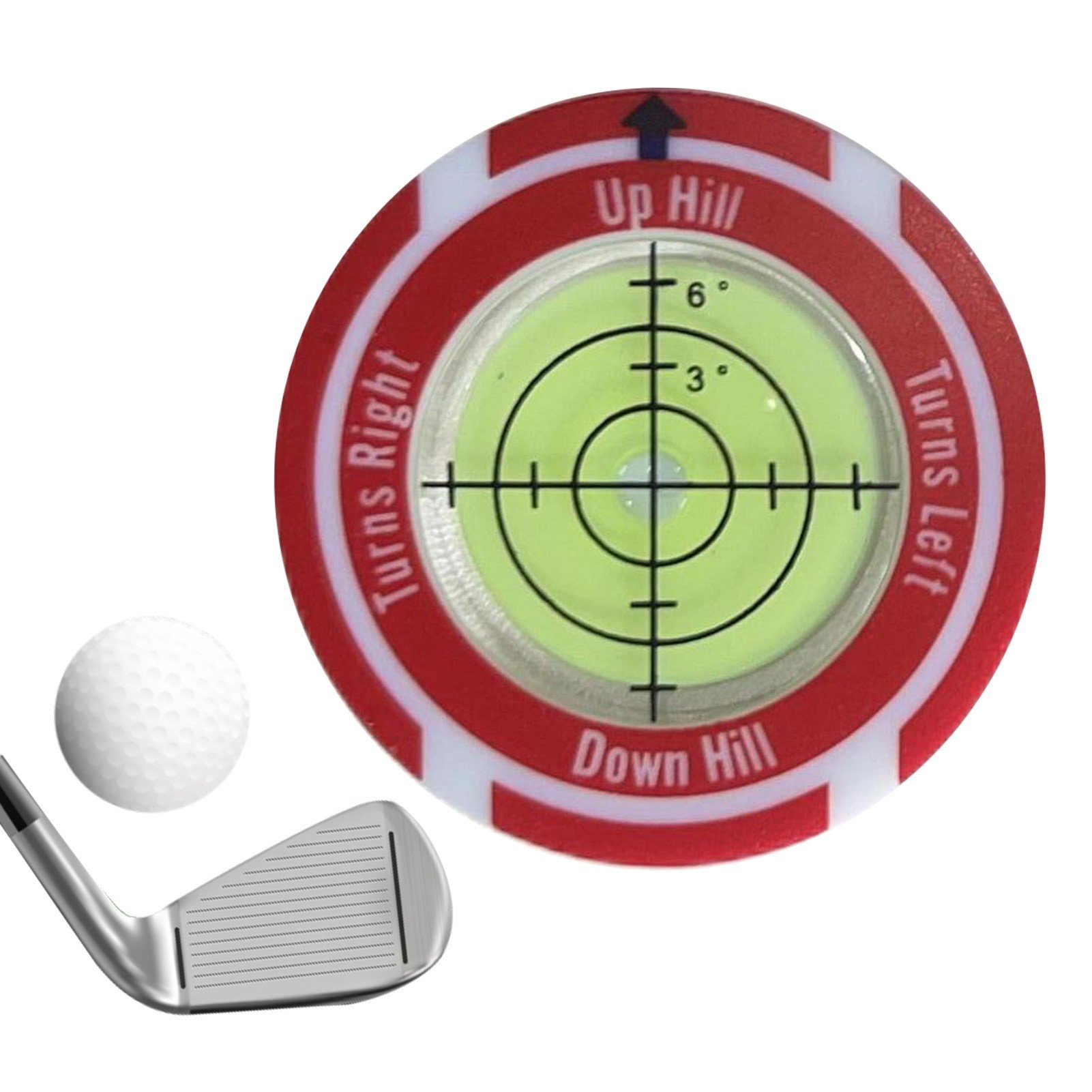 High Precision Alignment Reader Tool New Poker Chip Golf Ball Marker Golf Putting Green Reading Aid Bubble Level