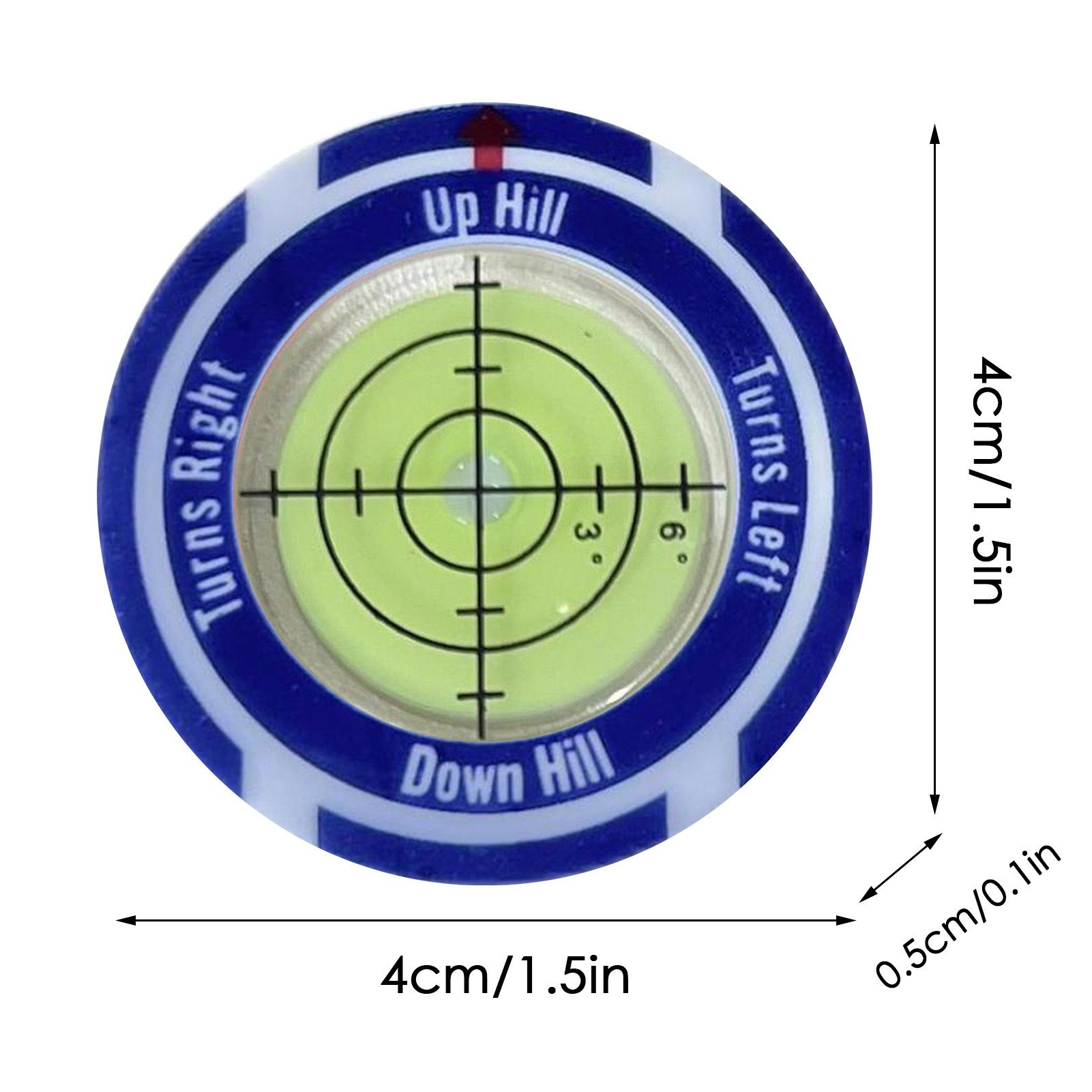 High Precision Alignment Reader Tool New Poker Chip Golf Ball Marker Golf Putting Green Reading Aid Bubble Level
