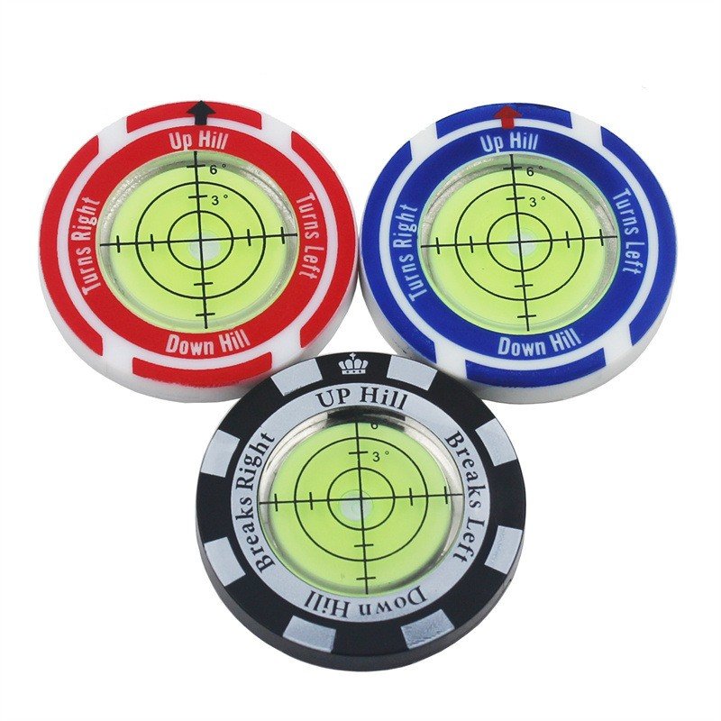 High Precision Alignment Reader Tool New Poker Chip Golf Ball Marker Golf Putting Green Reading Aid Bubble Level