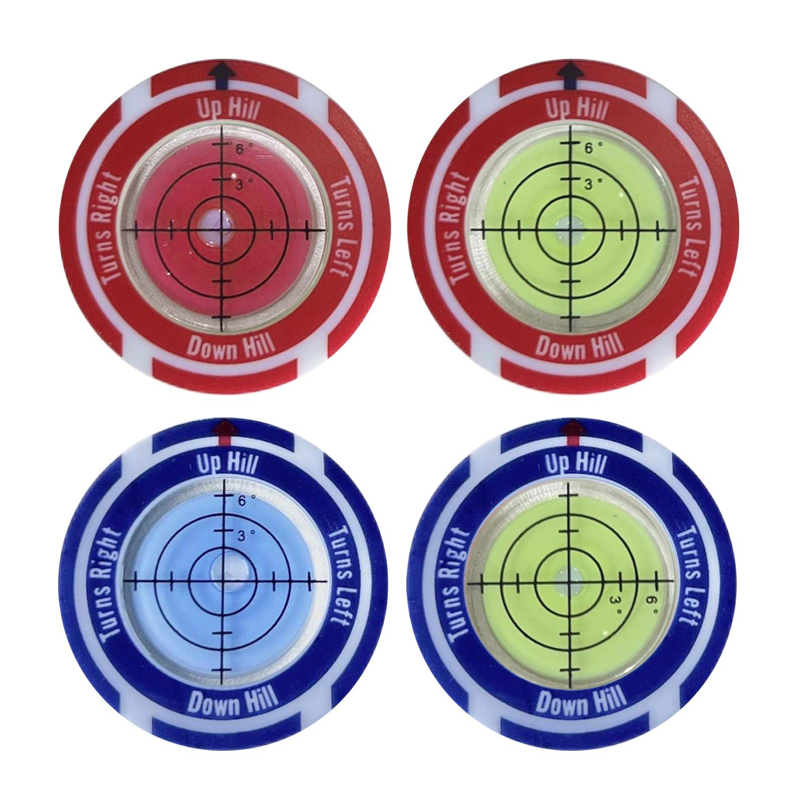 High Precision Alignment Reader Tool New Poker Chip Golf Ball Marker Golf Putting Green Reading Aid Bubble Level
