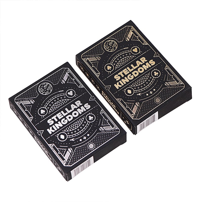 Oem High Quality Personalized Logo Poker Cards Case Custom Printing Black Gold Professional Luxury Playing Cards With Box