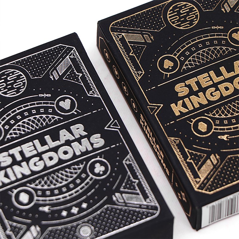 Oem High Quality Personalized Logo Poker Cards Case Custom Printing Black Gold Professional Luxury Playing Cards With Box