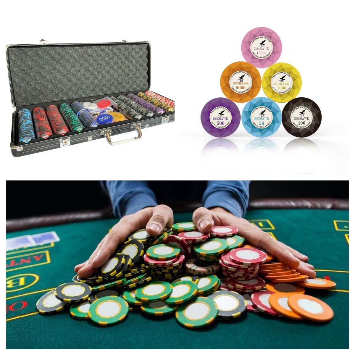poker chip case 500pcs high quality