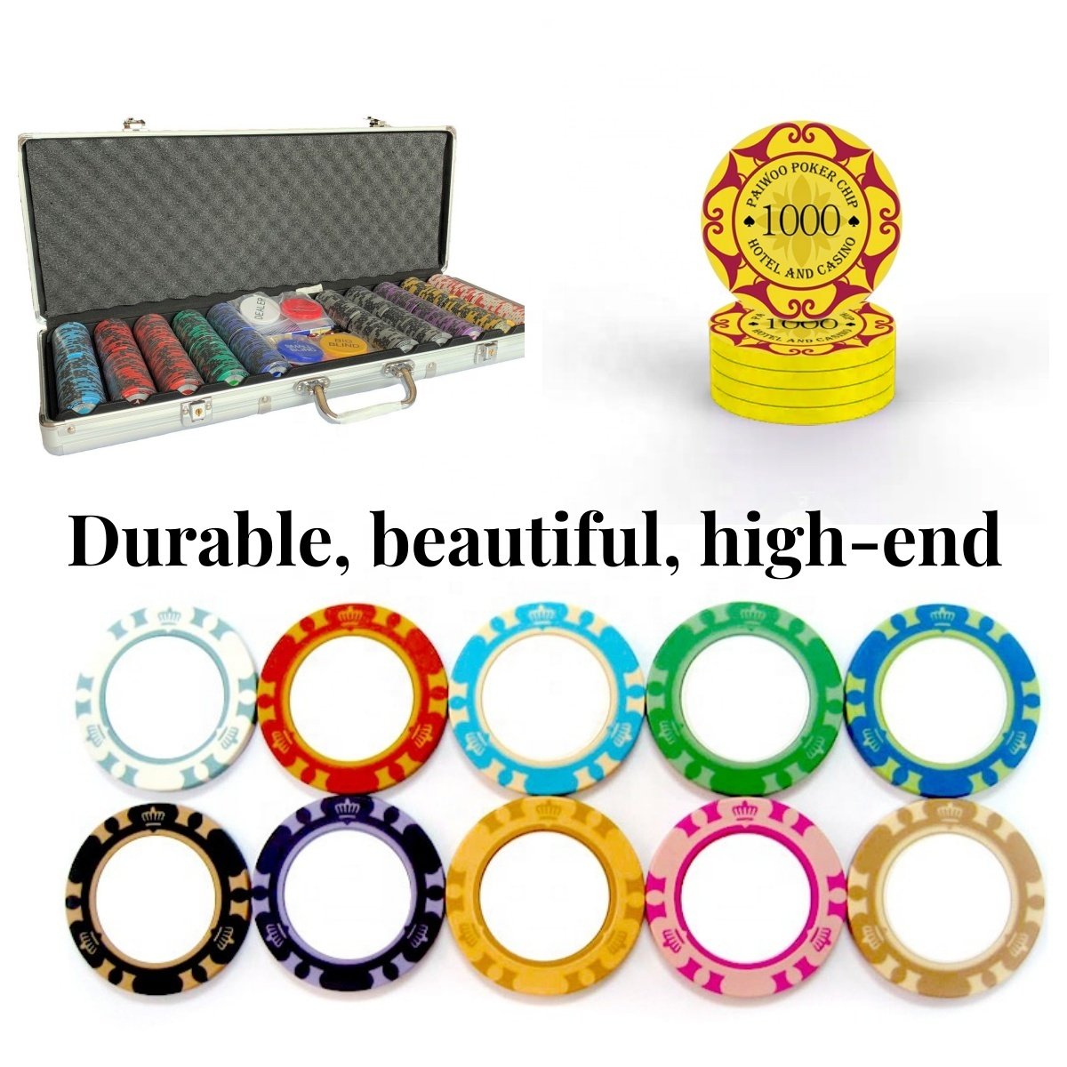 poker chip case 500pcs high quality