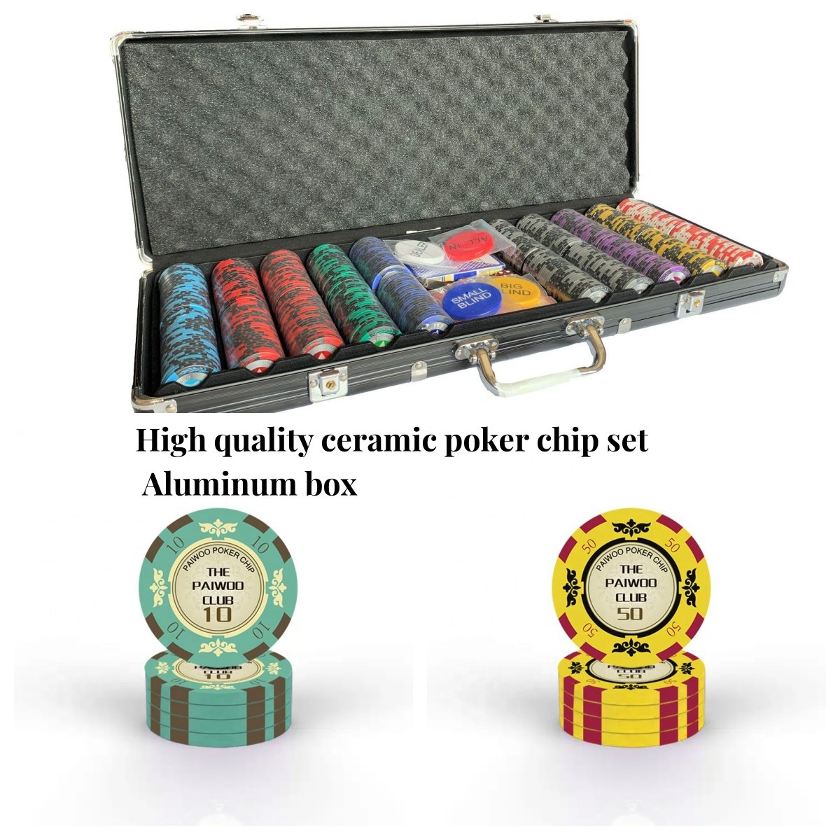 poker chip case 500pcs high quality