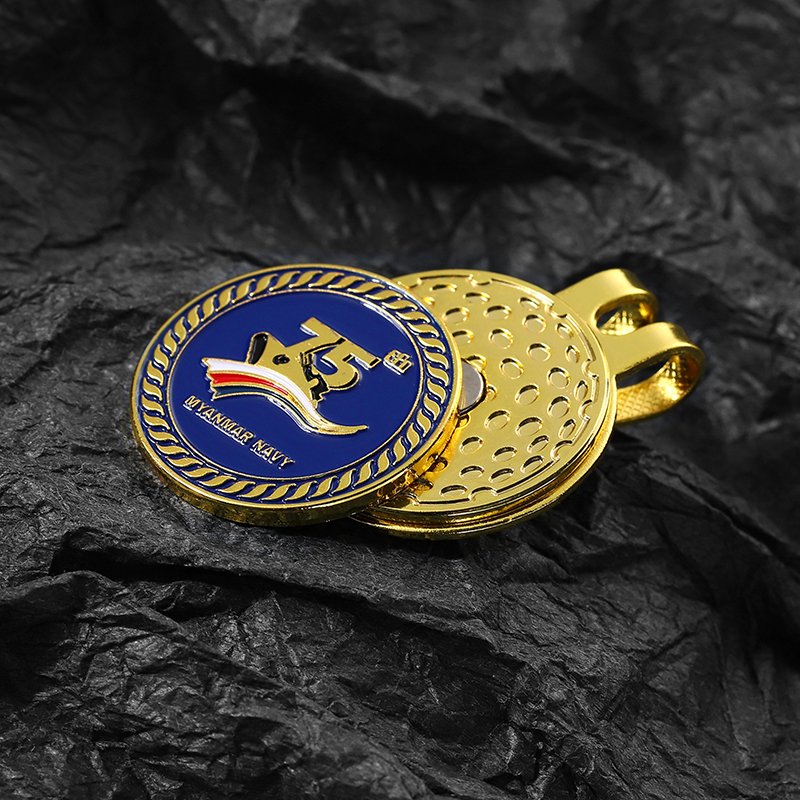 Bulk sport course distance 3d disc poker chip custom metal magnetic golf ball marker