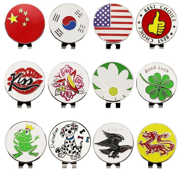 Bulk sport course distance 3d disc poker chip custom metal magnetic golf ball marker