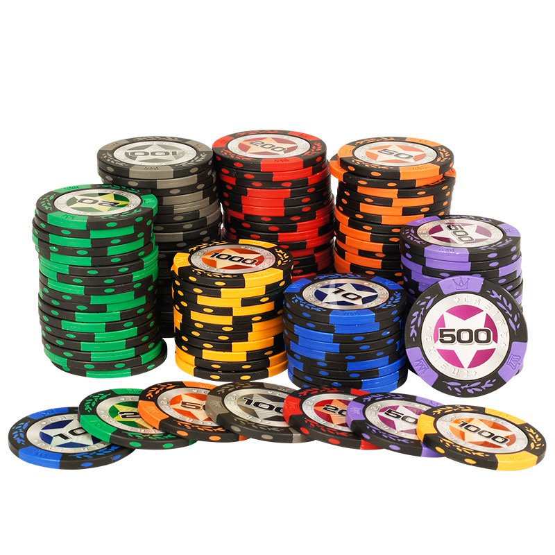 clay poker chips with custom logo
