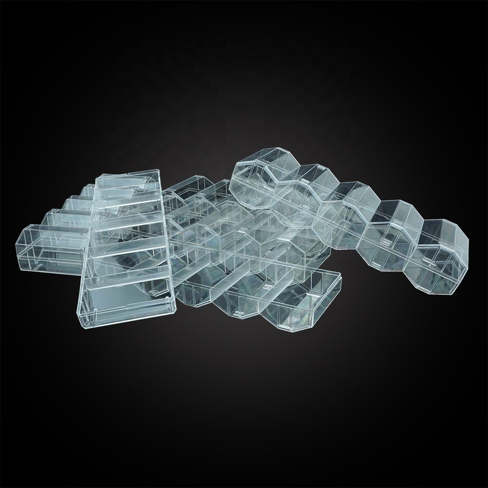 Hot sell 43mm 45mm poker chips storage tray with lid transparent acrylic rack casino accessory for carry 100pcs round chips