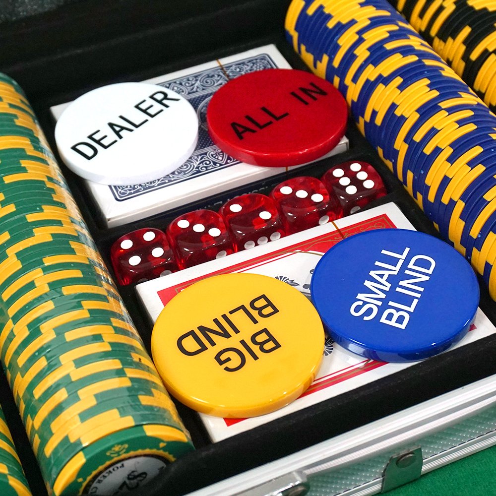 Casino Poker Games Baccarat Blackjack Custom Clay Chip Set Poker Room Accessories Aluminum Case 500 Piece Poker Chip Set