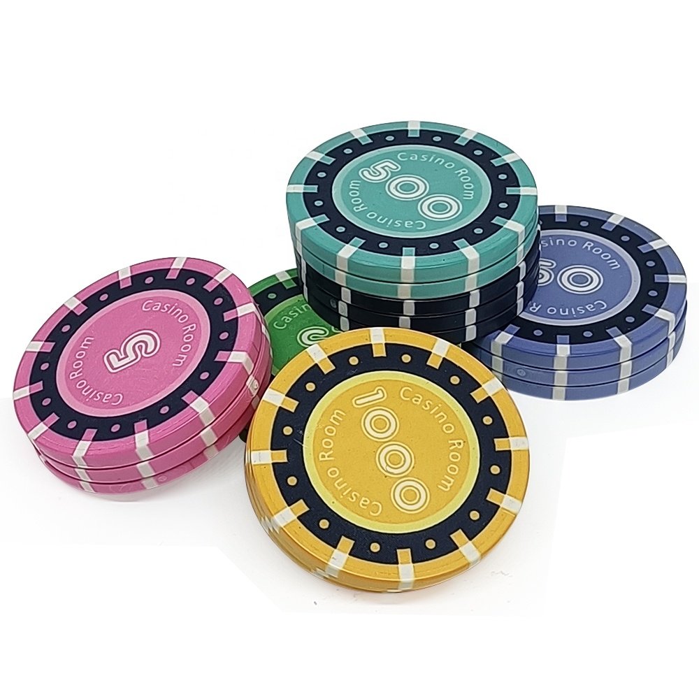 Free design free sample 39mm ceramic poker chips 10g customized logo with cash value round chip for casino gambling game