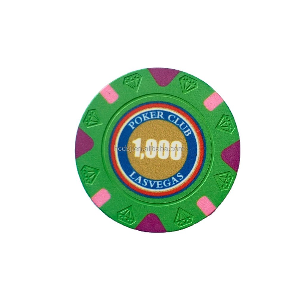 Wholesale professional casino 39mm cheap ceramic poker chips coin10g factory supply cutstom logo for gambling games diamond chip