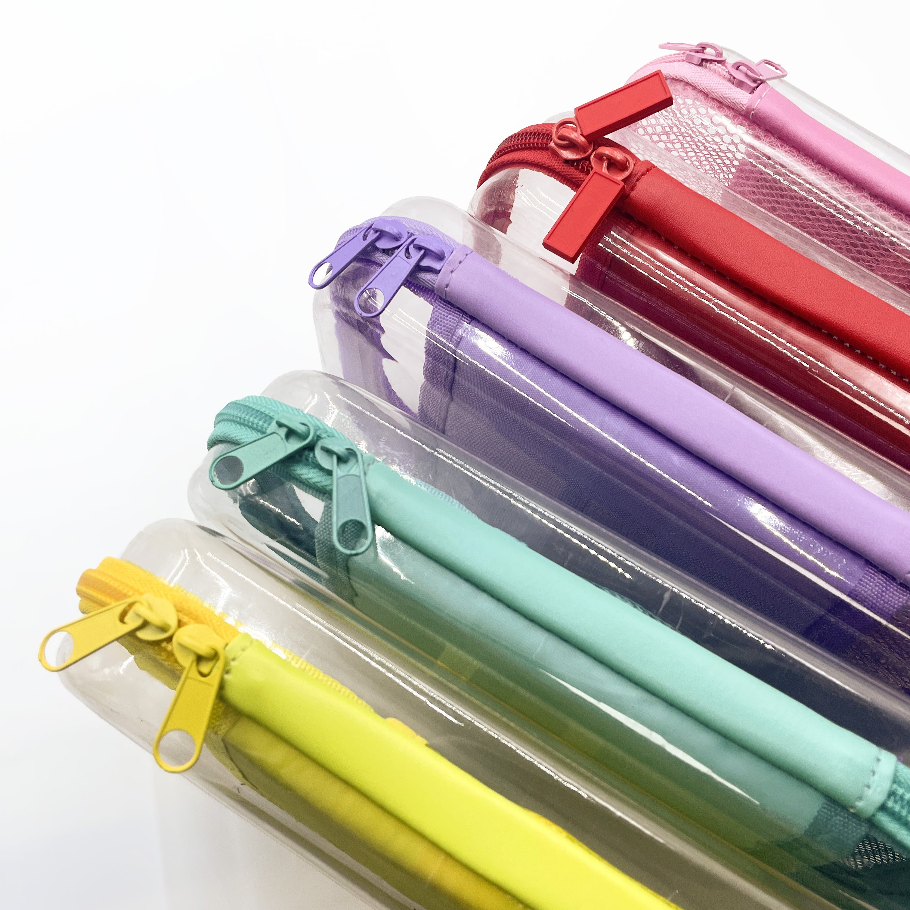 High capacity transparent pencil case for school office Simple pencil case waterproof moisture-proof zipper