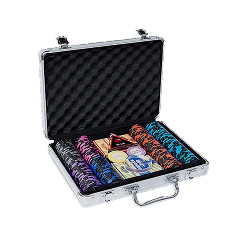 Hot Sale 500 Pieces Clay Chips Set With Aluminum Box Suitable For Entertainment Clay Poker Chips