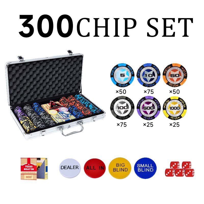 Hot Sale 500 Pieces Clay Chips Set With Aluminum Box Suitable For Entertainment Clay Poker Chips