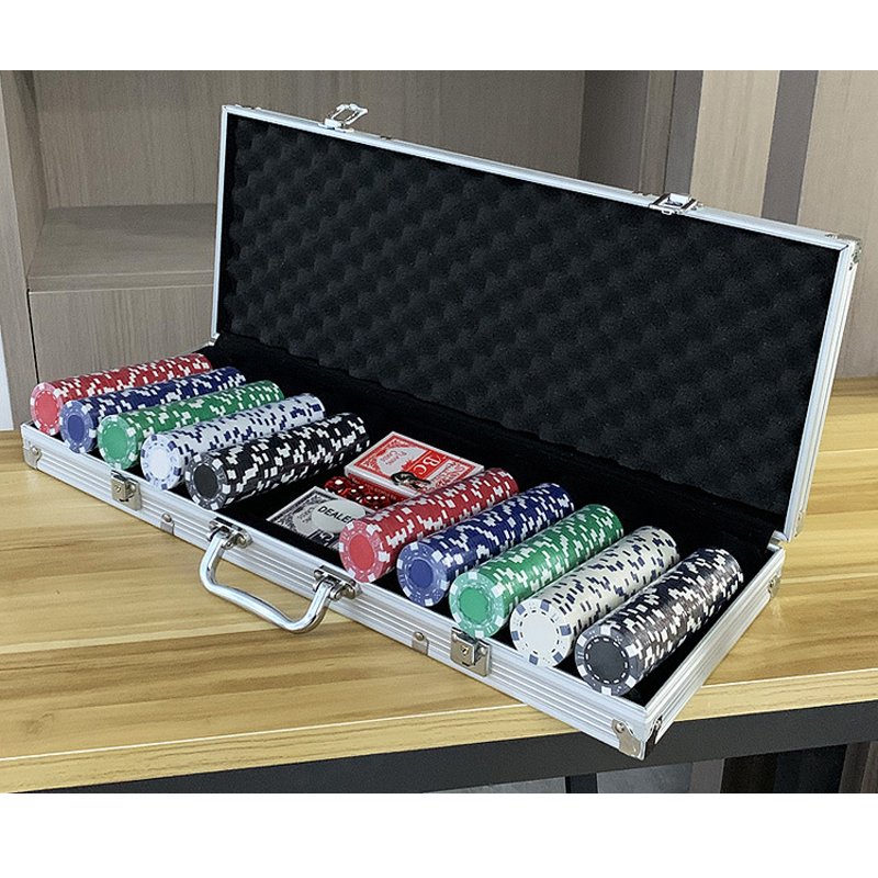 LANDER-MAN ABS Poker Set 500 Chips In Aluminum Case Casino Chips Poker Chip Set