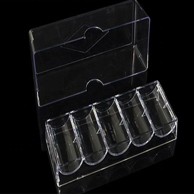 100pcs Acrylic poker chip tray to hold 100pcs 40mm poker chips case