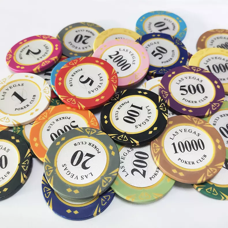 Wholesale 14 Gram Clay Poker Chips Professional 40mm Chips Custom Sticker for Texas Blackjack Casino Games