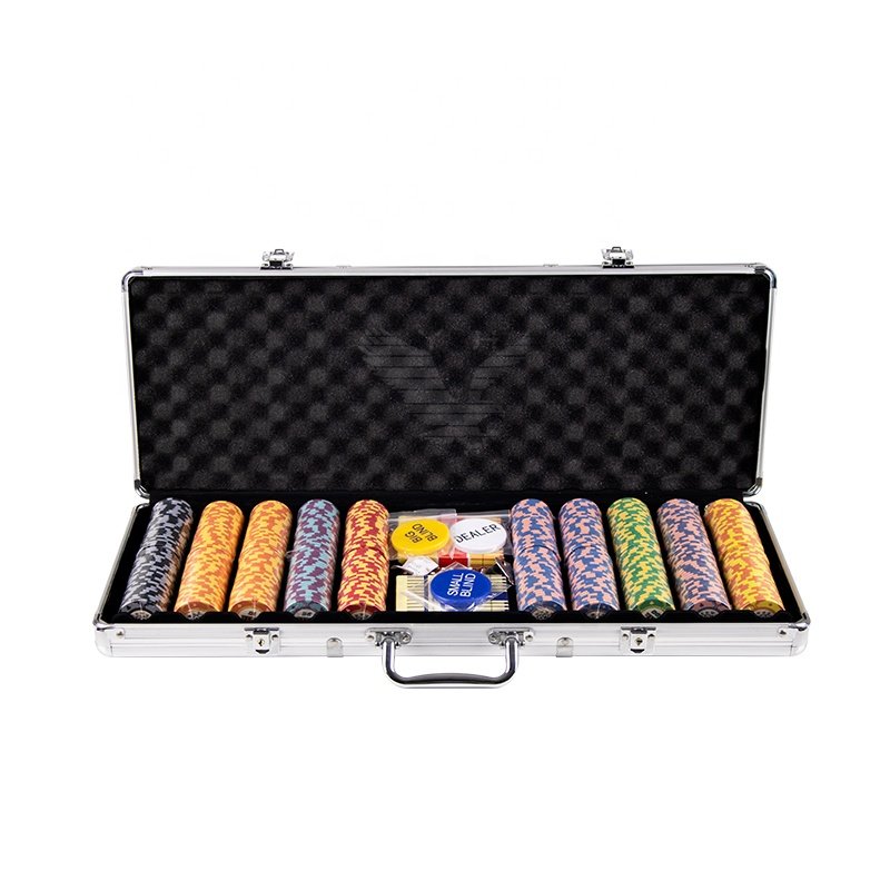 YH Big Discount New Arrival Mix Color 39mm Ceramics Poker Chips Gaming EPT Poker Chips Set With Aluminum Box