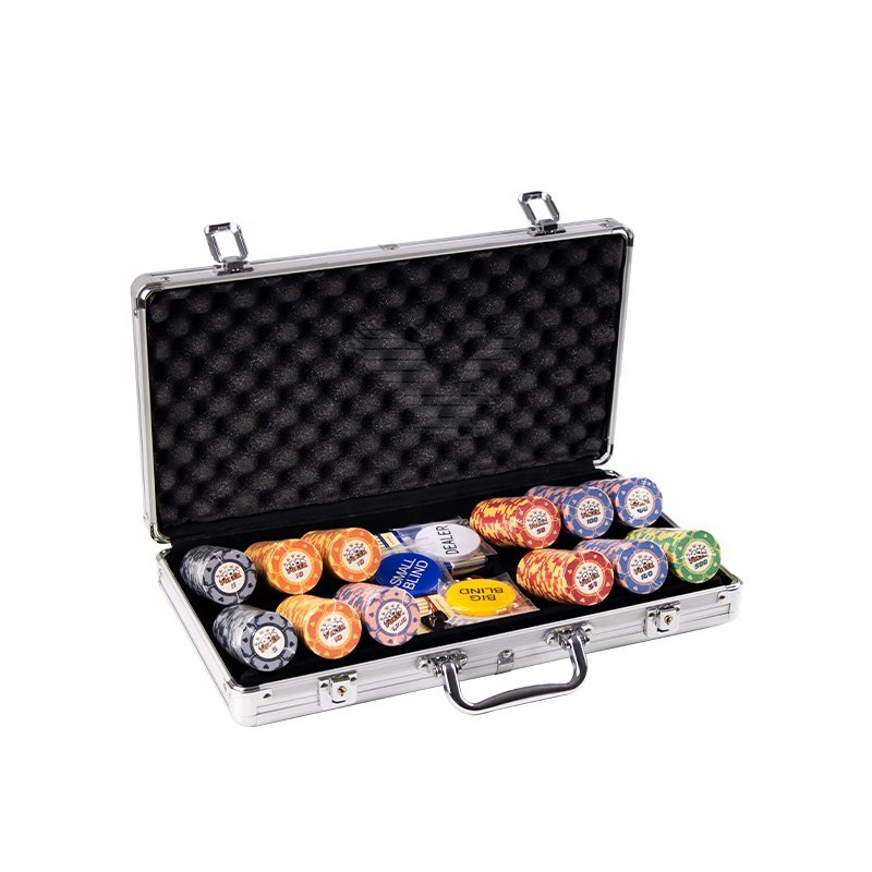 YH Big Discount New Arrival Mix Color 39mm Ceramics Poker Chips Gaming EPT Poker Chips Set With Aluminum Box