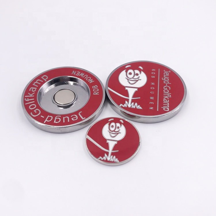 Customized magnetic golf poker chip set ball marker metal coin custom golf poker chip