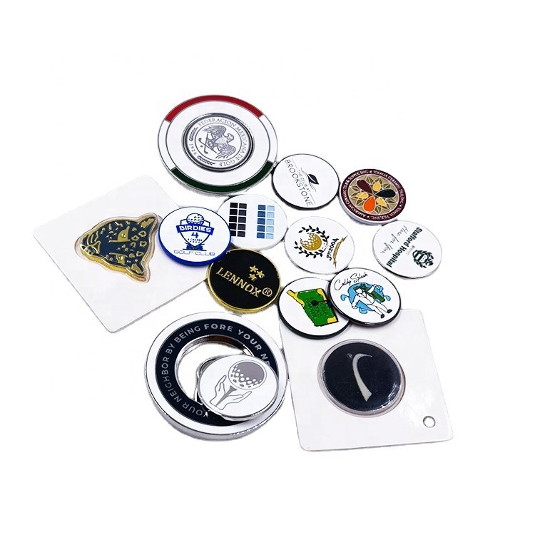 Customized magnetic golf poker chip set ball marker metal coin custom golf poker chip
