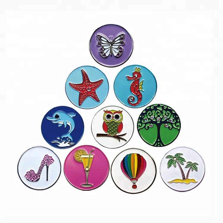 Manufacturer Golf Accessories Custom Metal with Magnet Golf Ball Marker