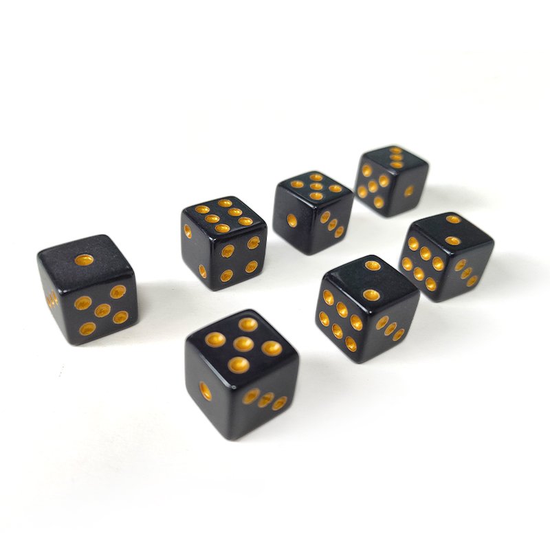 Board Game Custom Private Rpg Dnd 6 Faces Round Drinking Adult Sexy Love Game Acrylic 6 Sided Bulk Colored 16mm Black Dice