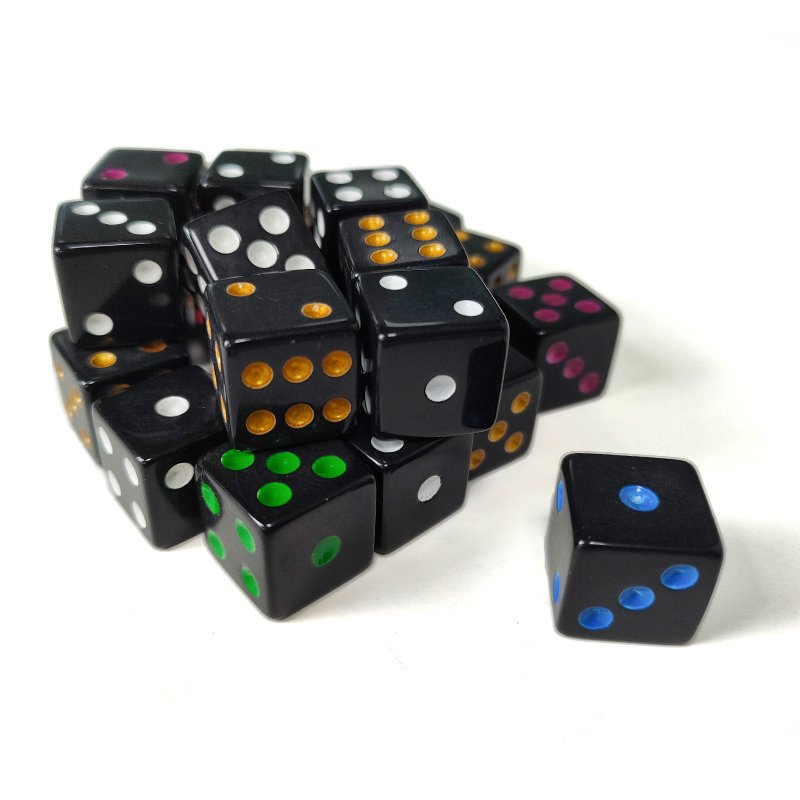 Board Game Custom Private Rpg Dnd 6 Faces Round Drinking Adult Sexy Love Game Acrylic 6 Sided Bulk Colored 16mm Black Dice