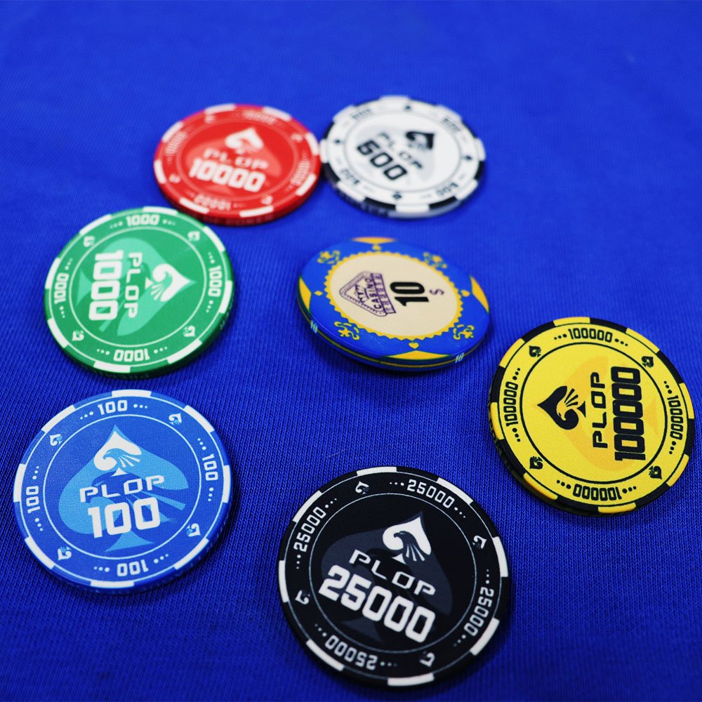 Custom Logo Tournament Poker Chip Set Fancy Apache Clay Color Values 14g Ceramic Plastic Acrylic Metal Chips