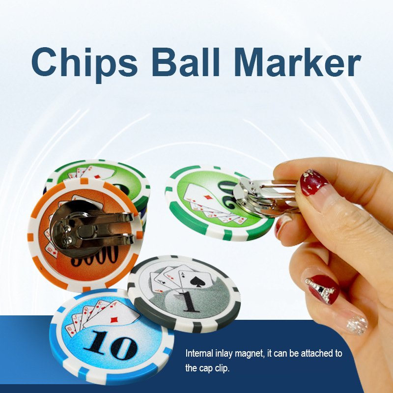 Wholesale 40MM Custom Logo Plastic Magnetic Poker Chip Golf Ball Marker With Magnet Marker