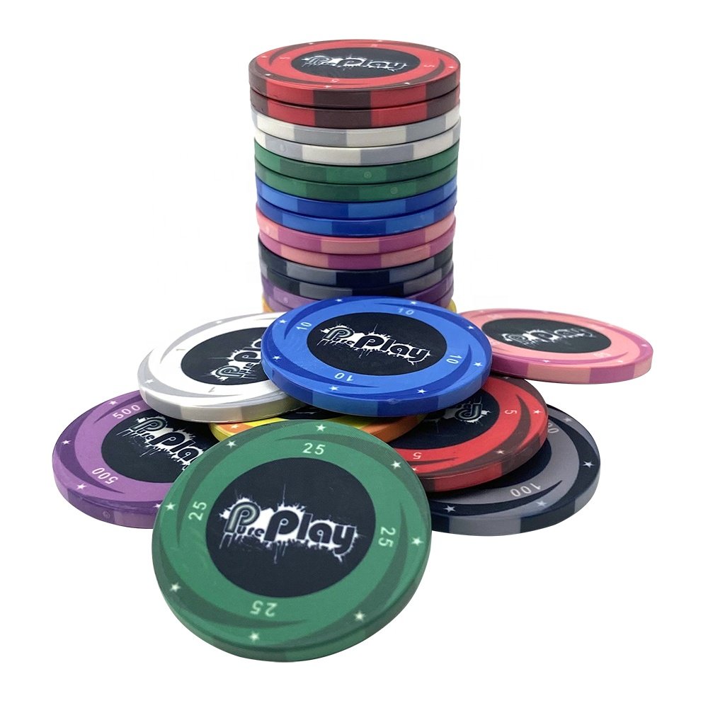 Top quality ceramic custom poker chips 10g ept 39mm round chips with best price from chinese factory for casino gambling game