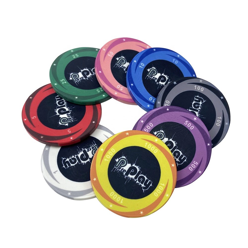 Top quality ceramic custom poker chips 10g ept 39mm round chips with best price from chinese factory for casino gambling game