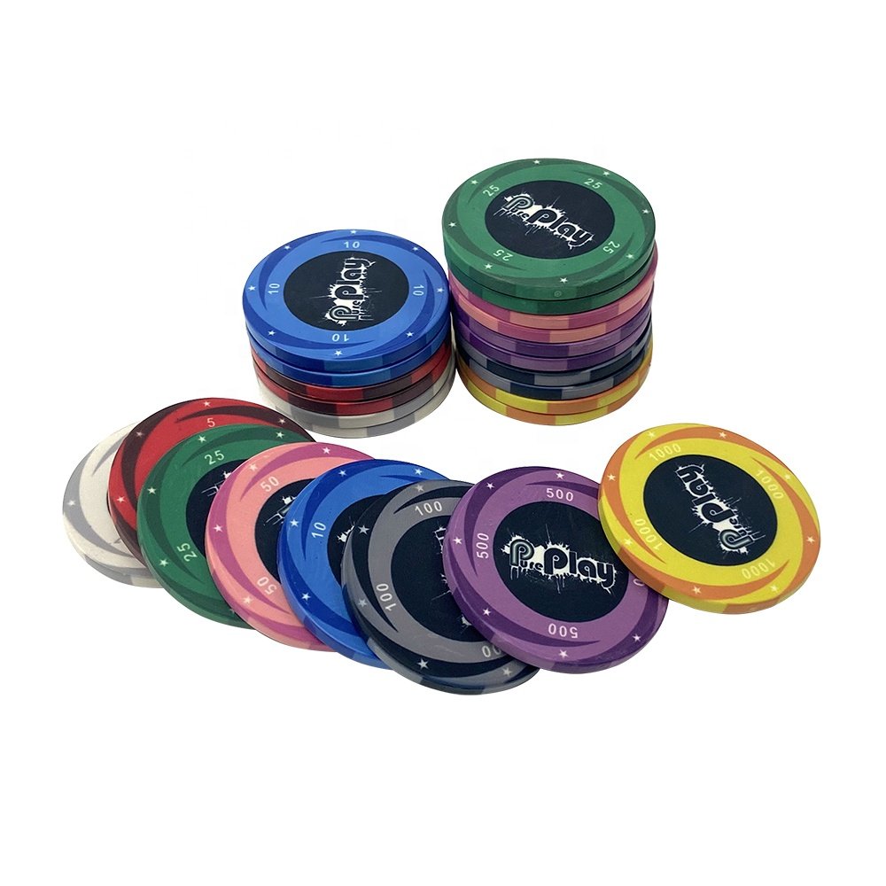 Top quality ceramic custom poker chips 10g ept 39mm round chips with best price from chinese factory for casino gambling game