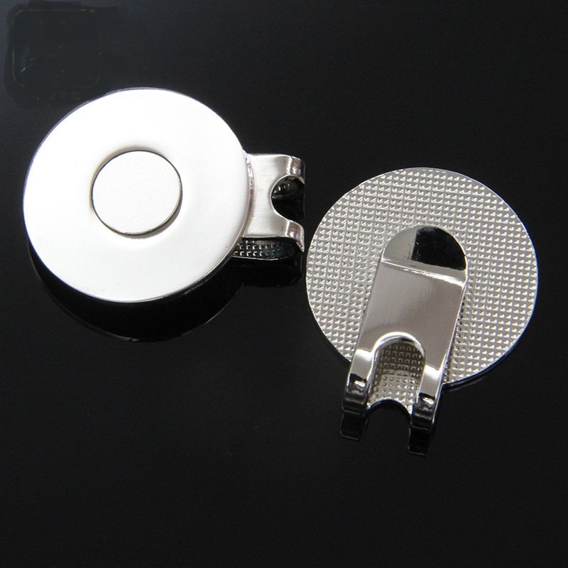 Factory Wholesale 25mm 1 Inch Silver Blank Strong Magnetic Iron Metal Golf Ball Marker Hat Clip Golf Accessories