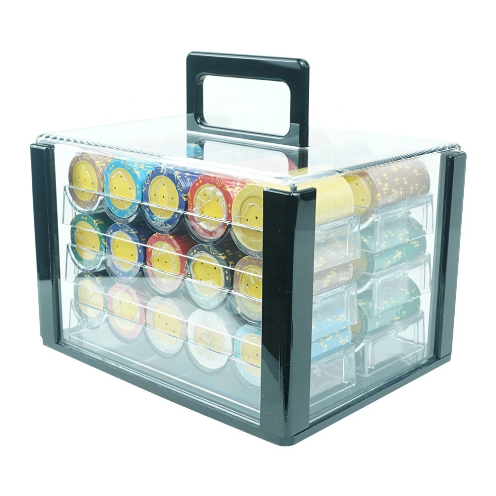 Casino Carry 600pcs Custom Poker Chips Acrylic Tray Case For Poker Chip Factory