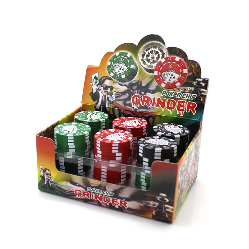 3 Layers Poker Chip Style Herb Herbal Tobacco Grinder cigarette Grinders Smoking Pipe Accessories