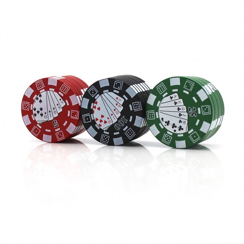 3 Layers Poker Chip Style Herb Herbal Tobacco Grinder cigarette Grinders Smoking Pipe Accessories