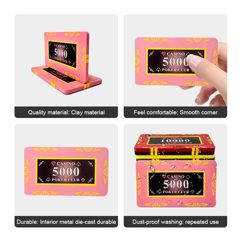 Rectangular Clay Poker Chips Square Casino Game Token Coin Professional Gambling Chips