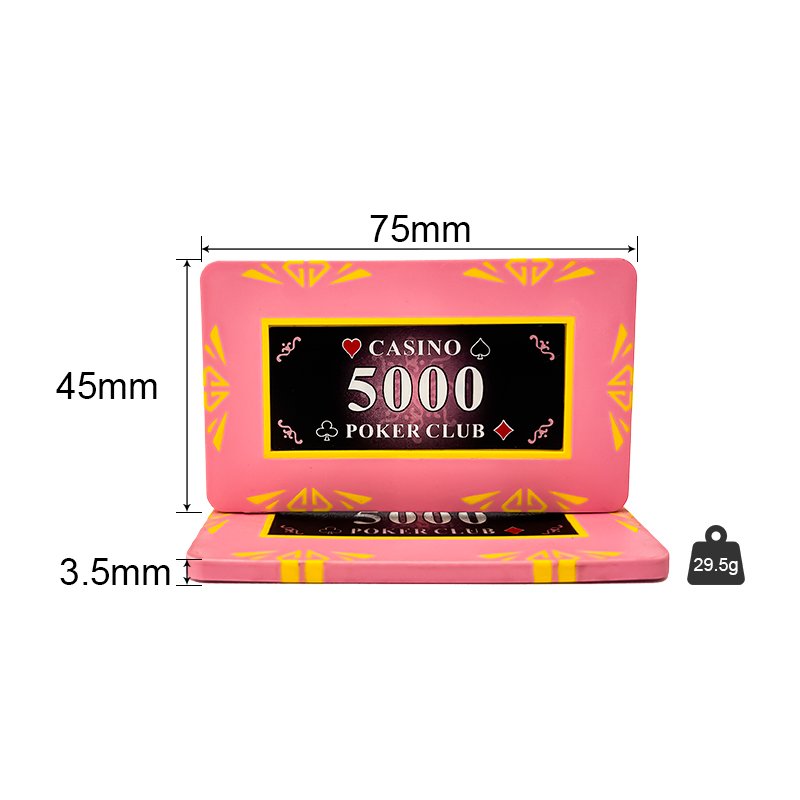 Rectangular Clay Poker Chips Square Casino Game Token Coin Professional Gambling Chips