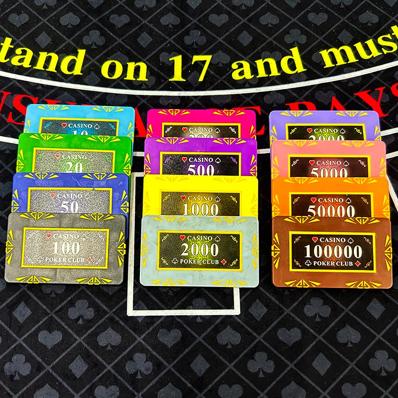 Rectangular Clay Poker Chips Square Casino Game Token Coin Professional Gambling Chips