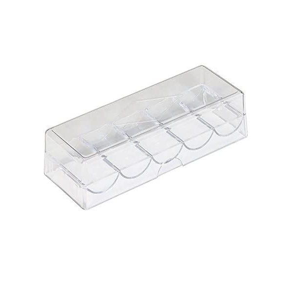 100pcs Plastic Poker Chip Tray/Rack Set With Covers